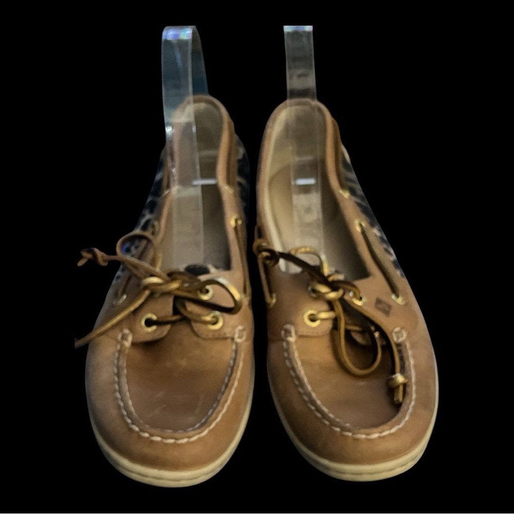 Sperry Tan and Leopard Print Loafers Size 9.5 - Picture 4 of 7
